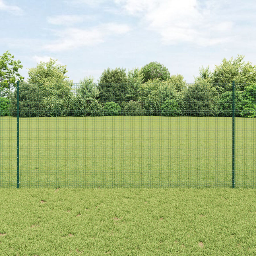 Gelast Draadhek Met 11 U-Palen Groen 1.2X25 M Staal