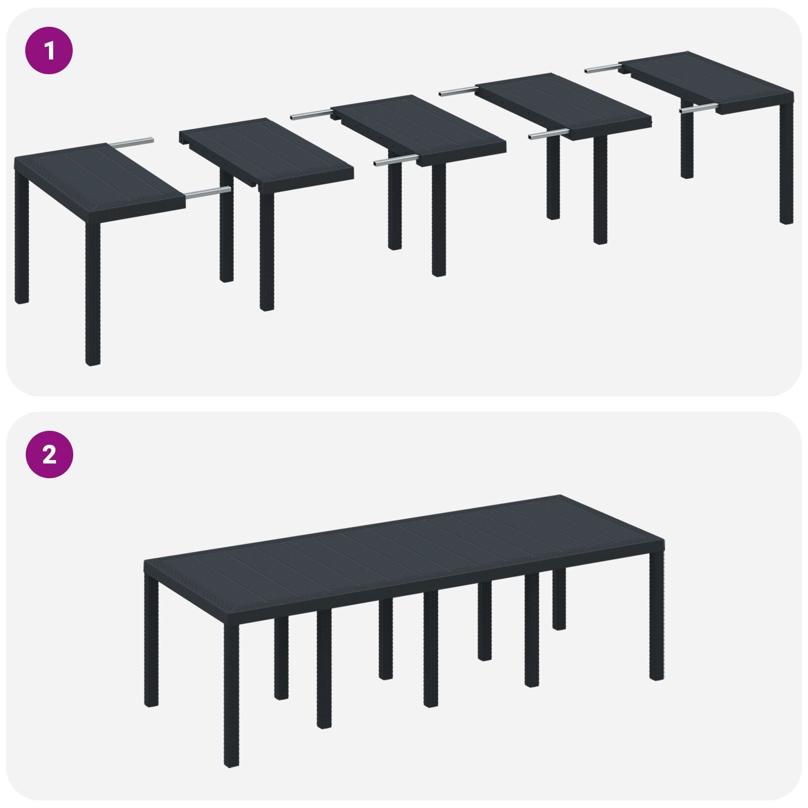 9 Delige Tuin Eettafel Set Met Kussens Anthraciet Poly Rattan