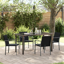 5-Delige Tuinset Met Kussens - Poly Rattan 4-Zits Zwart 140 cm