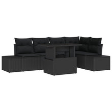 Tuinbankset Set Van 6 Zwart Rattan, Polyester, Staal Tuinbankset