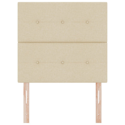 Hoofdbord Met Knopen Tufted Stof Crème 100 cm Hoog hoofdbord