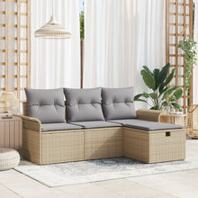 4-Delige Tuin Sofa Set Met Kussens Beige Poly Riet