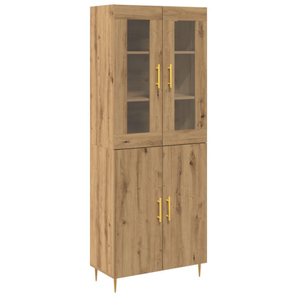 Hoogkast Ambachtelijk Eiken 69,5X34X180 Cm Bewerkt Hout