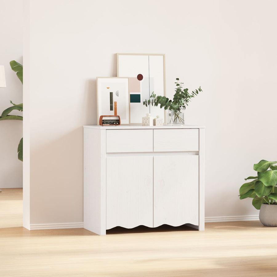 Dressoir ""Drammen"" 79X43X75,5 Cm Massief Hout Vuren Wit