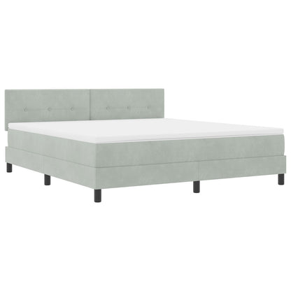 Boxspringbed Met Matras Lichtgrijs Super King Velvet Blauw