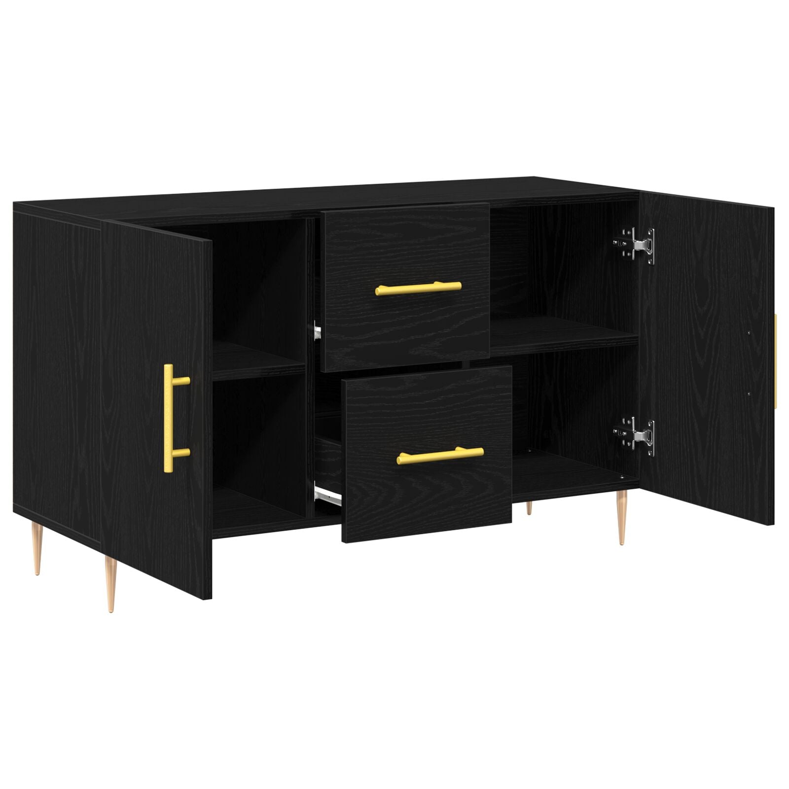 Sideboard Zwart Eiken 100X36X60 Cm Engineered Wood