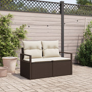Tuinbank poly rattan 120x62x69 cm met opbergruimte
