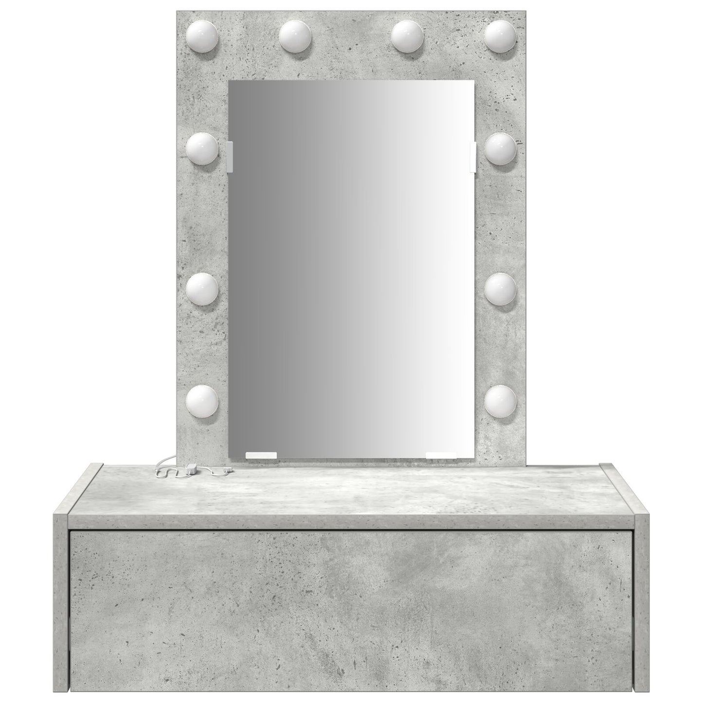 Wandkaptafel -Verlichting - 60 x 40 x 70 cm Beton grijs met LED
