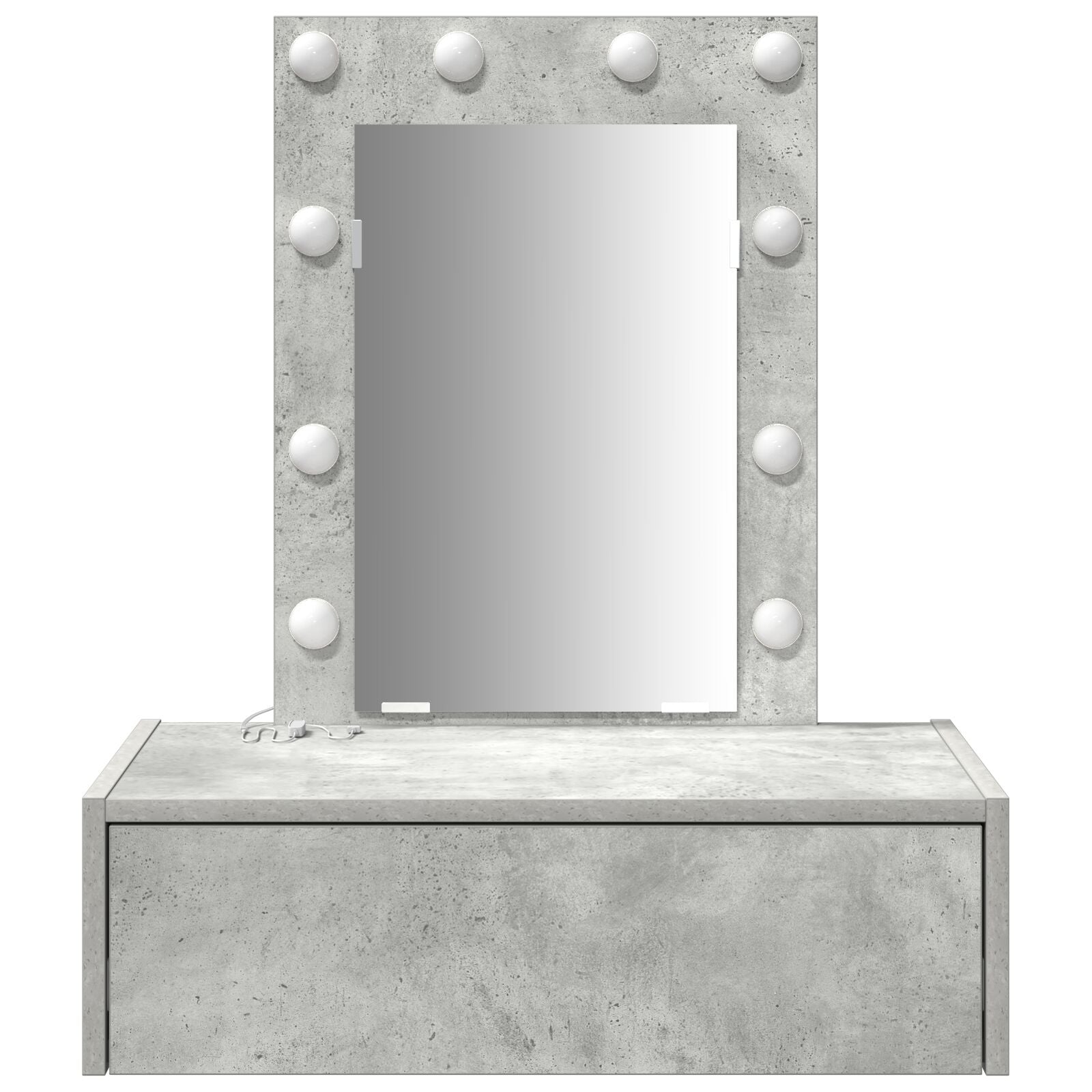 Wandkaptafel -Verlichting - 60 x 40 x 70 cm Beton grijs met LED
