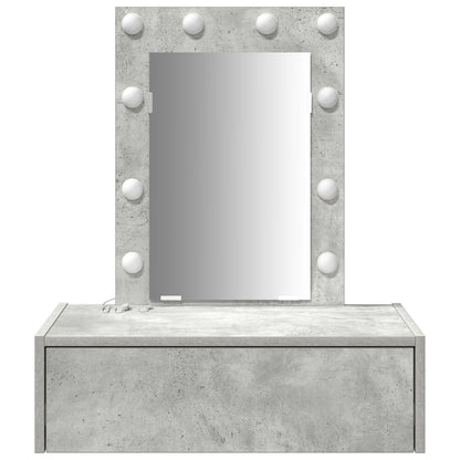 Wandkaptafel -Verlichting - 60 x 40 x 70 cm Beton grijs met LED
