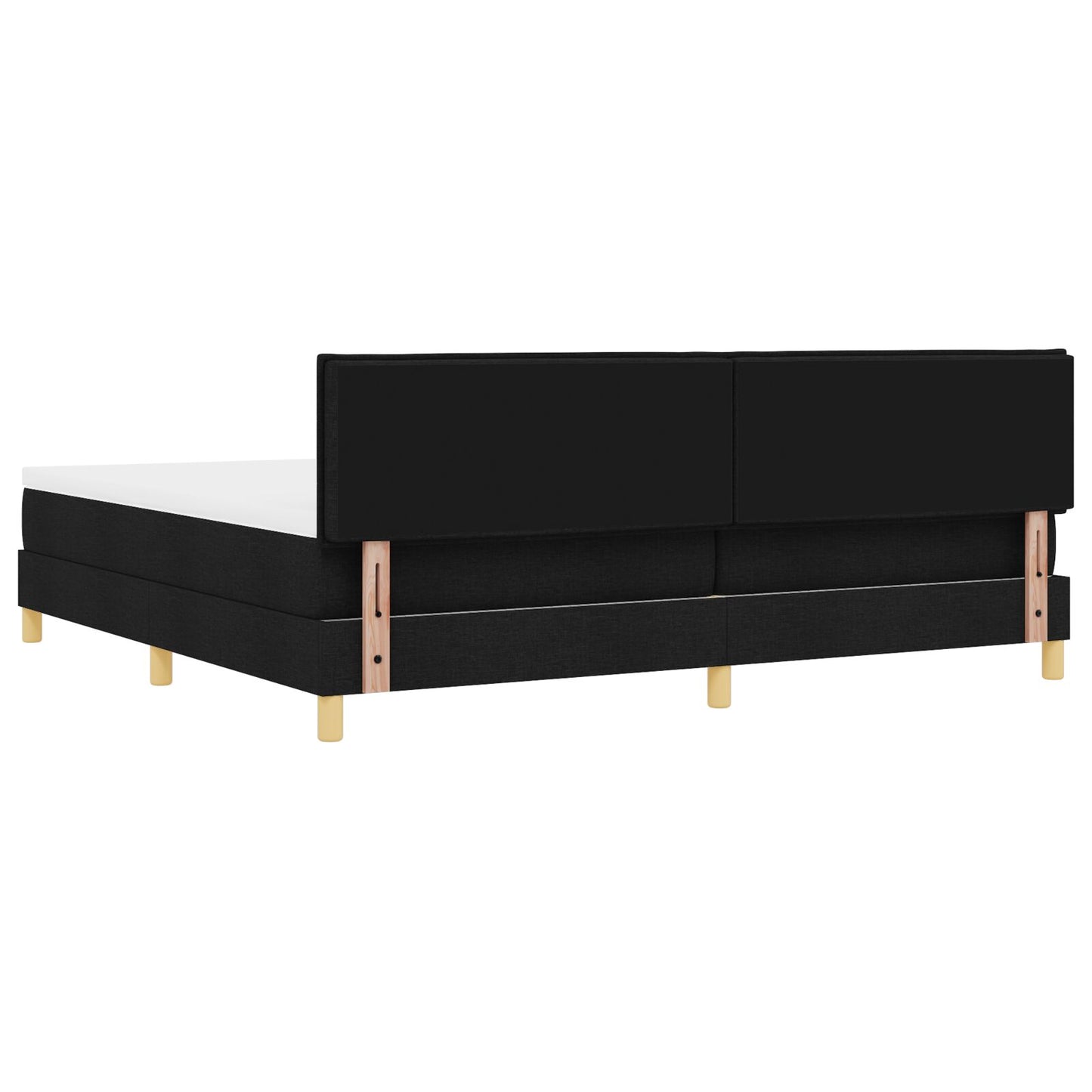 Boxspring Bed Met Matras Stof Zwart 200 x 200 cm Lijnen ontwerp