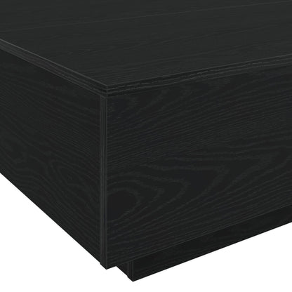 Salontafel Met Led-Verlichting Zwart Eiken 100X100X31 Cm
