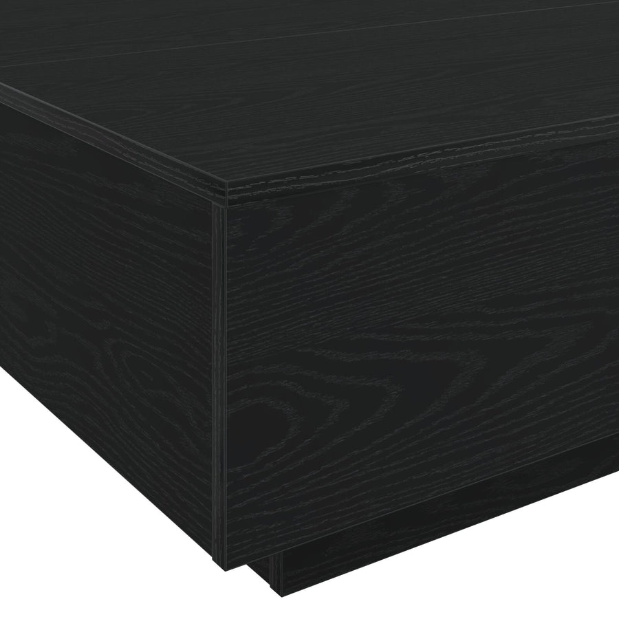 Salontafel Met Led-Verlichting Zwart Eiken 100X100X31 Cm