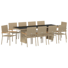 11-Delige Tuin Eetset Beige Poly Rattan Wit