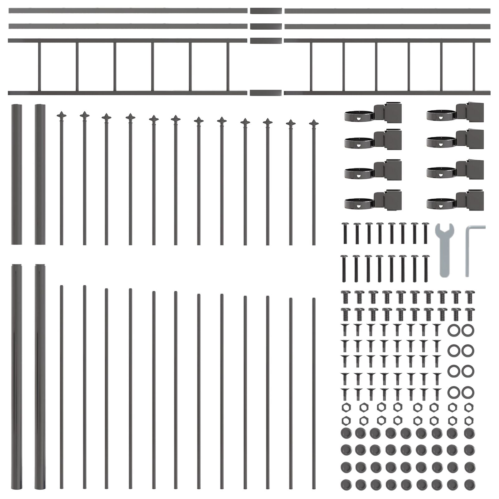 Tuinafscheiding Met Hoektop 13,6X2 M Staal Grijs 13,6 m 175-200 cm