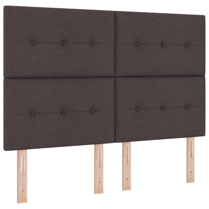 Boxspringbed Met Matras Donker Bruin 160X200 Cm Stof Blauw