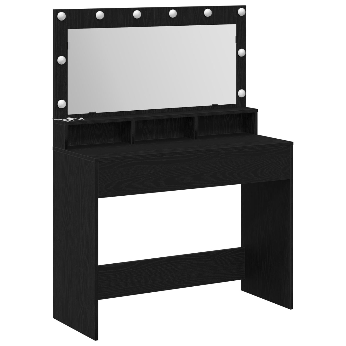 Make-Uptafel Met Led Verlichting Zwart eiken 100 x 41 x 135 cm