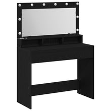Make-Uptafel Met Led Verlichting Zwart eiken 100 x 41 x 135 cm