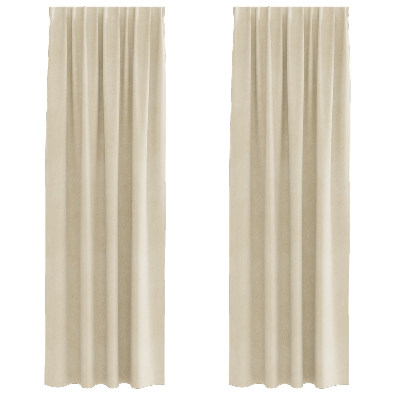 Blackout Gordijnen Met Top Tape 2 Stuks Velours Crème 140 x 260 cm met naaimachineband