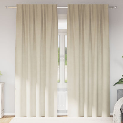 Blackout Gordijnen Met Bovenband 2 Stuks Velvet Crème 140 x 225 cm met ingezette tape