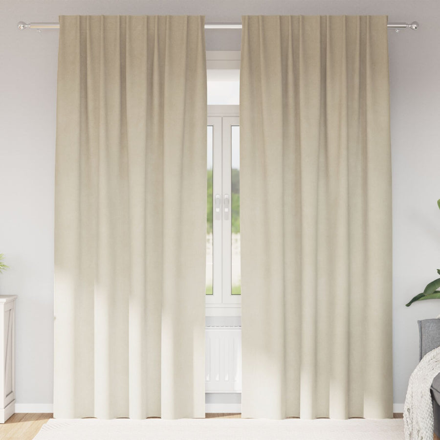 Blackout Gordijnen Met Bovenband 2 Stuks Velvet Crème 140 x 225 cm met ingezette tape