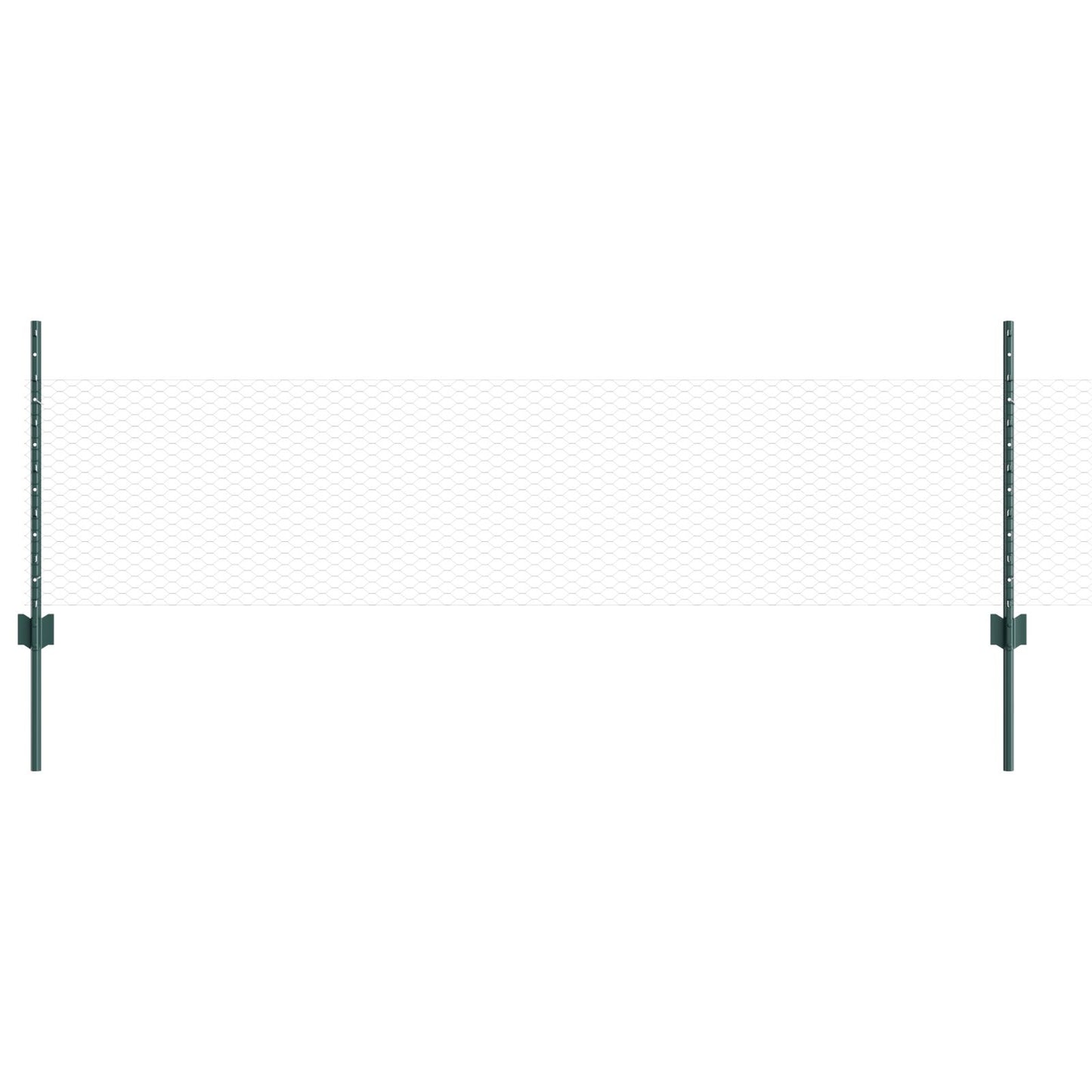 Hekpalen 11 Stuks U-Kanaal Groen 60 Cm Staal,  Hexagonaal Hek Groen 0.5X10 M Staal