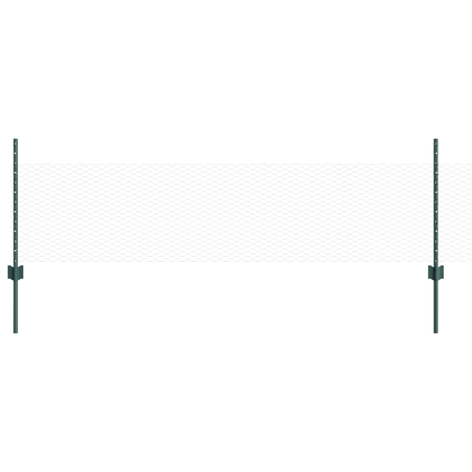 Hekpalen 11 Stuks U-Kanaal Groen 60 Cm Staal,  Hexagonaal Hek Groen 0.5X10 M Staal