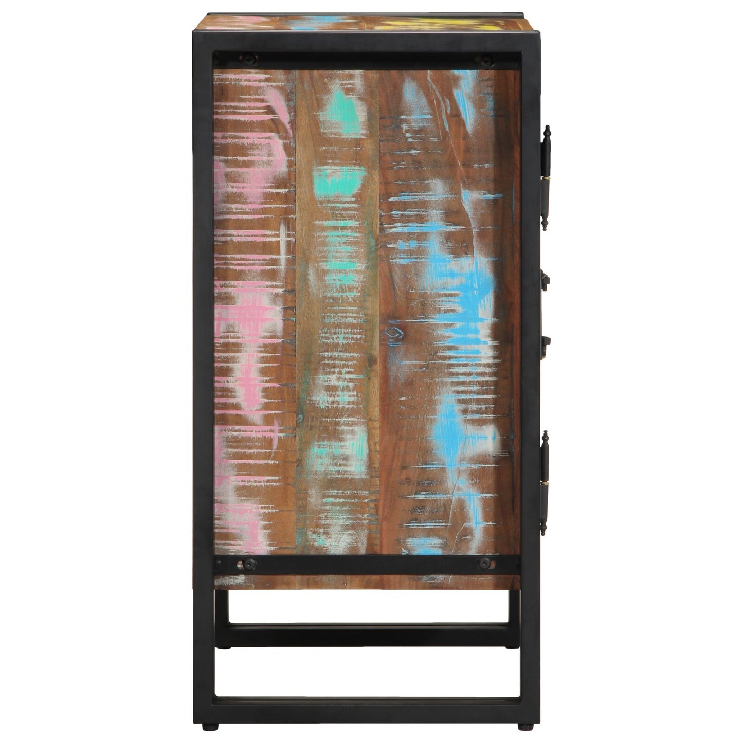 Schoenkast Zwart 30X30X40 Cm En Staal Massief gerecycled hout