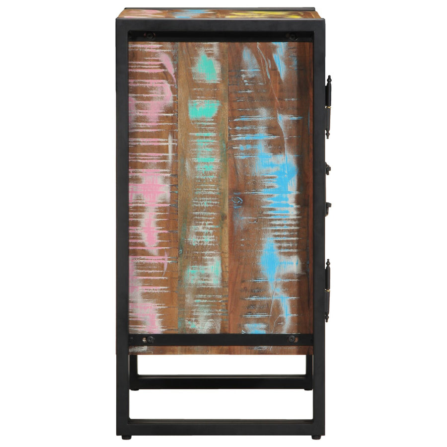 Schoenkast Zwart 30X30X40 Cm En Staal Massief gerecycled hout