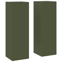 Buiten Plantenstands Pilaren 2 Stuks 24X24X75 Cm Staal Olijfgroen 2x (75 cm)