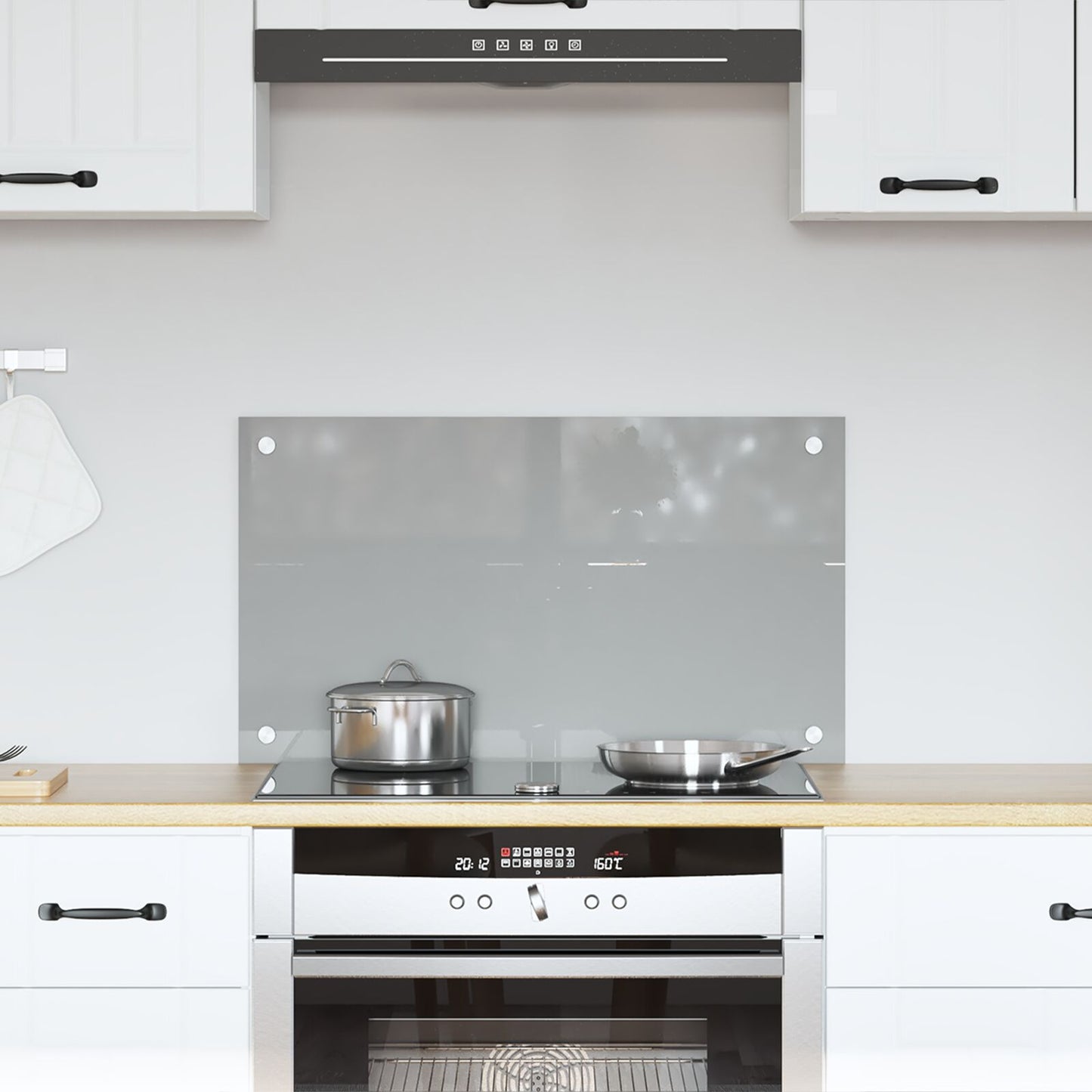 Keuken Achterwand 70X40X0,6 Cm Gehard Glas Lichtgrijs 70 x 40 cm