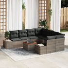 Tuinset poly rattan 9-delig grijs