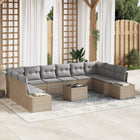 Tuinset poly rattan 11-delig beige
