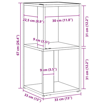 Hoekkast Zwart Eiken 33X33X67 Cm Bewerkte Hout