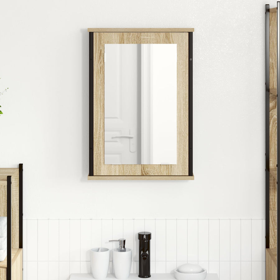 Spiegelkast Natuurlijke Eik Spaanplaat, Glas, Metaal Medium