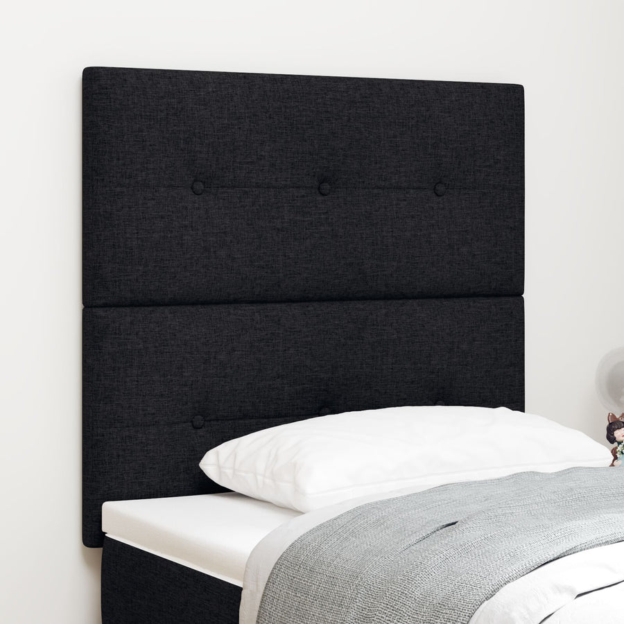 Hoofdbord Met Knopen Tufted Stof Zwart 90 cm Hoog hoofdbord