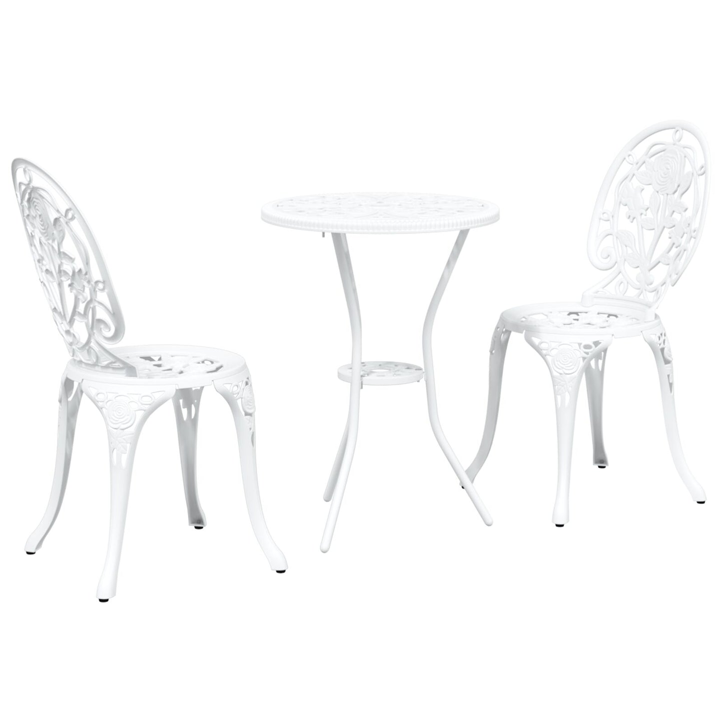 3-Delig Tuin Bistro Set Te Gietaluminium Wit