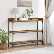 Bijzettafel 100x30x80 cm gelaagd hout metaal