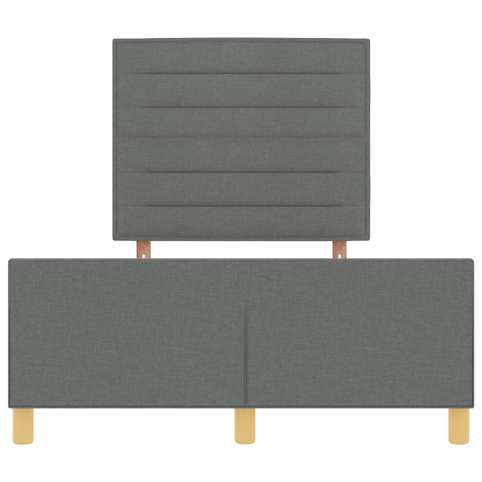 Donkergrijze Stoffen Bedombouw 120X190 Cm Crème