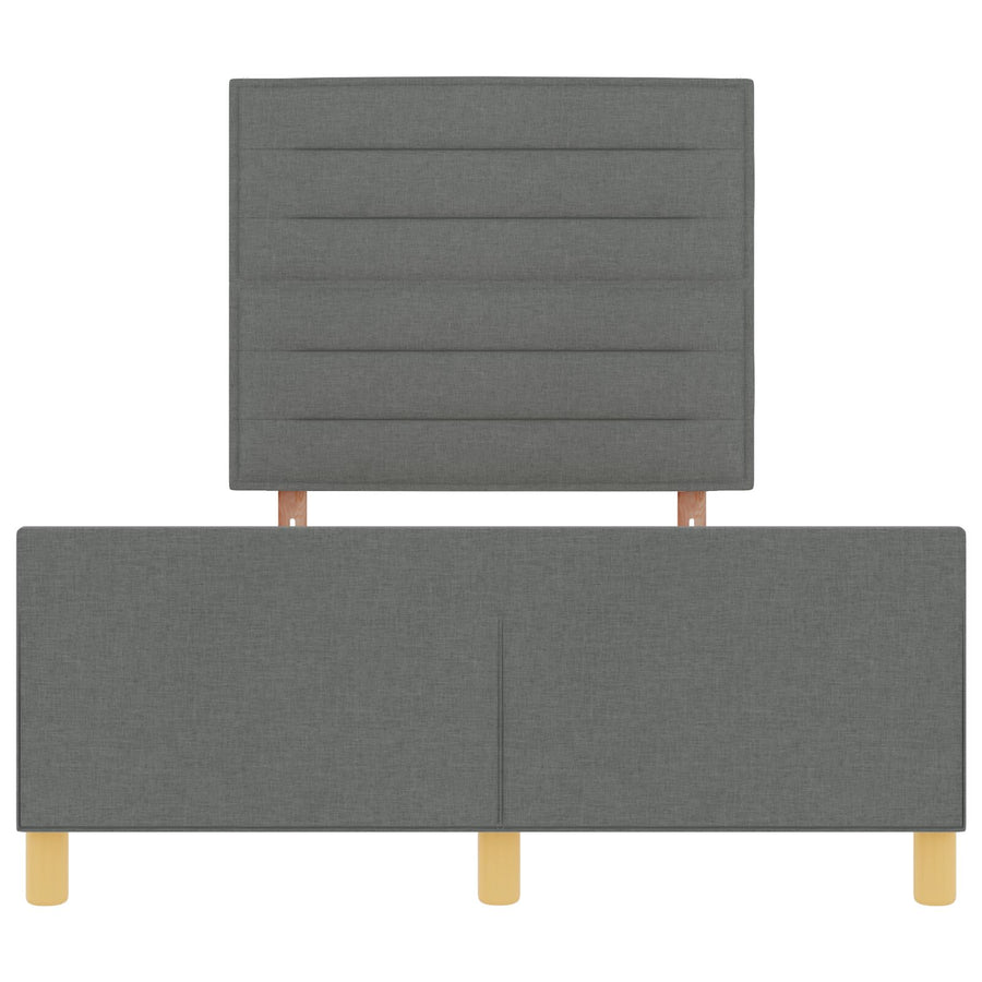 Donkergrijze Stoffen Bedombouw 120X190 Cm Crème