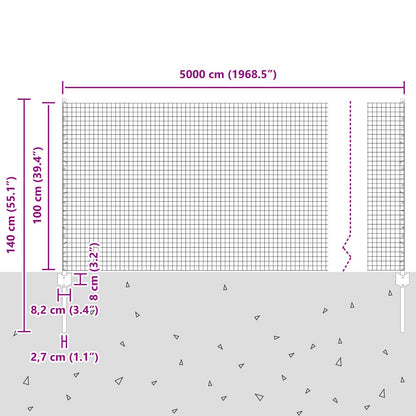 Gelaste Draad Fence Met 22 U-Palen Groen 1X50 M Staal