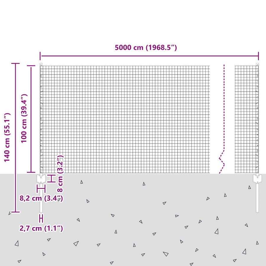 Gelaste Draad Fence Met 22 U-Palen Groen 1X50 M Staal