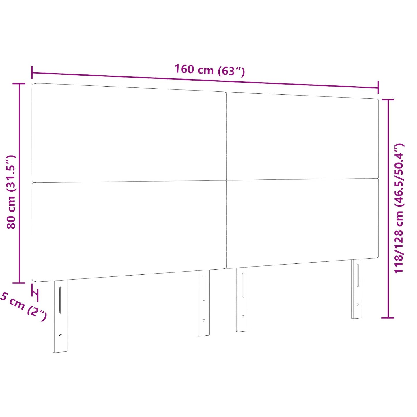 Hoofdbord Eenvoudig Ontwerp Corduroy Stof Donkergrijs 160 cm Hoog hoofdbord