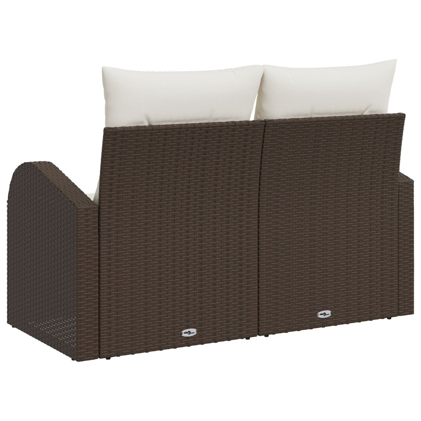 2-Zits Tuin Sofa & Kussens Poly Rattan Bruin en crème met opslag