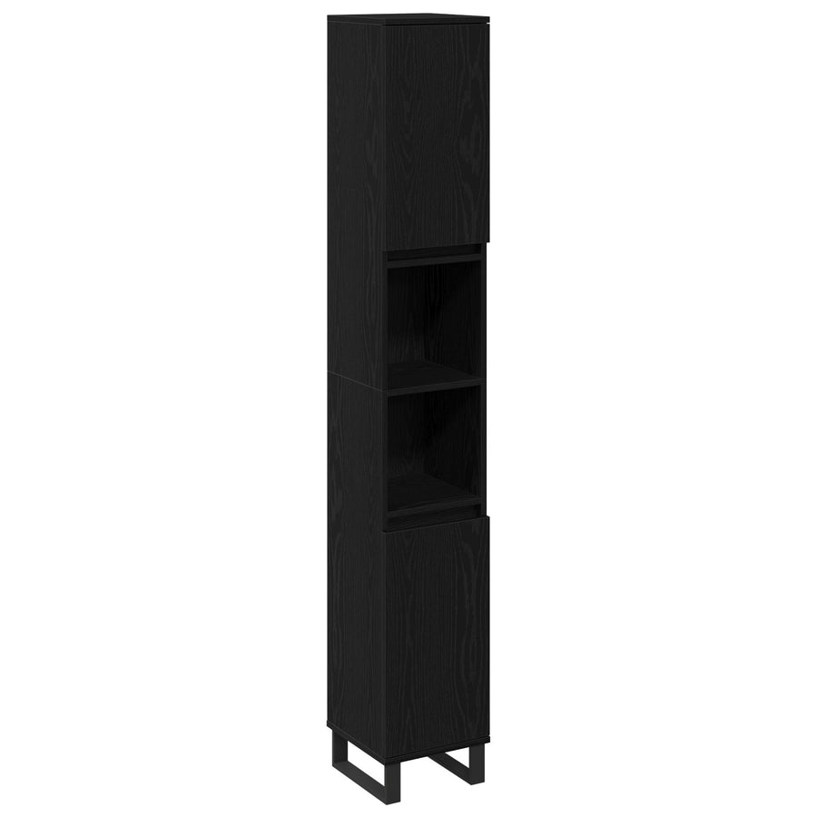 Badkamerkast 30X30X190 Cm Engineered Wood Zwart eiken