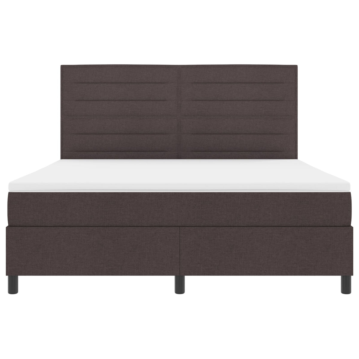 Boxspring Bed Met Matras Super Kingsize Stof Donkerbruin 180 x 200 cm Lijnenontwerp