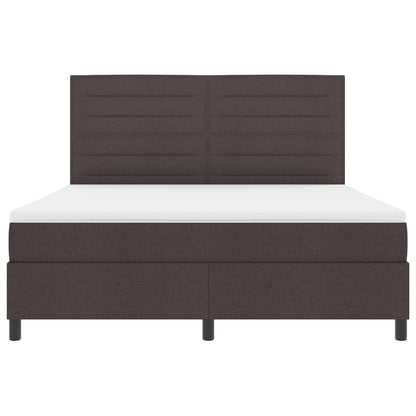 Boxspring Bed Met Matras Super Kingsize Stof Donkerbruin 180 x 200 cm Lijnenontwerp