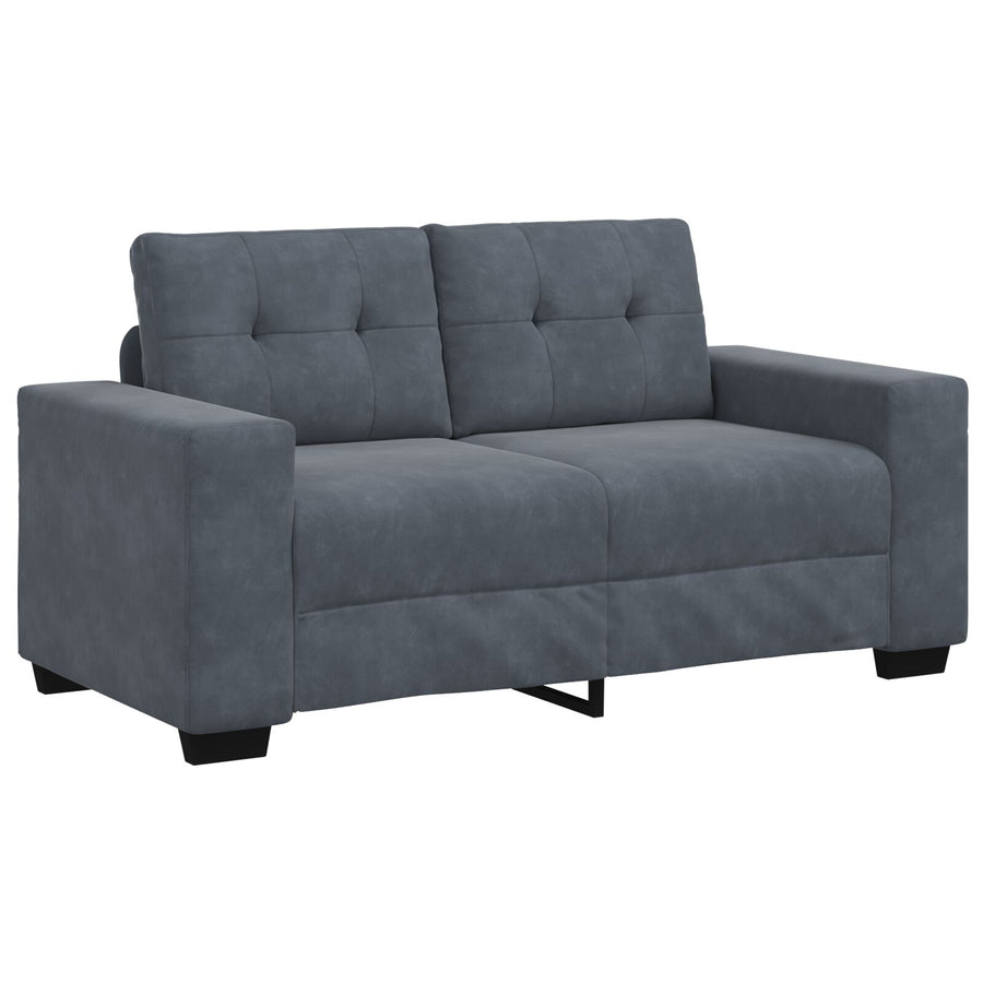 3-Delige Bankset Met Kussens Donkergrijs Velvet