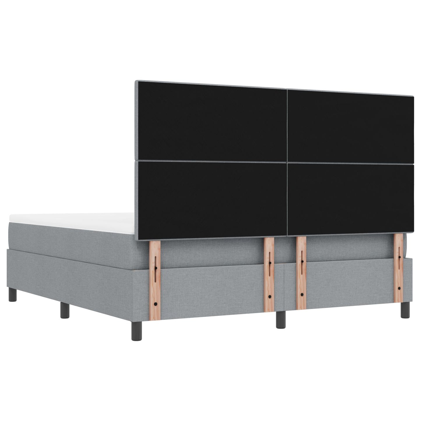 Boxspring Bed Met Matras & Bank Stof Licht Grijs 180 x 200 cm Knop tufted