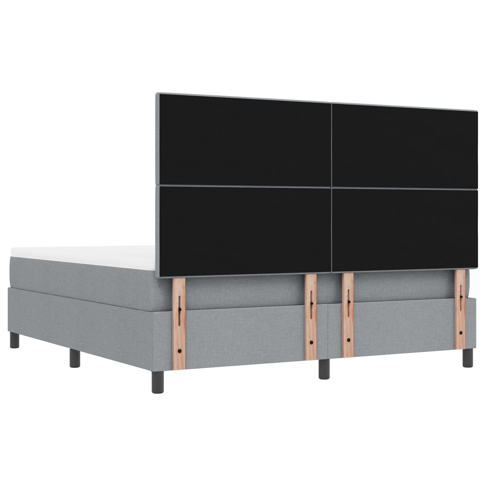 Boxspring Bed Met Matras & Bank Stof Licht Grijs 180 x 200 cm Knop tufted